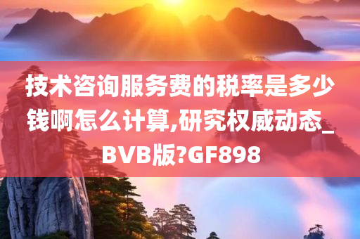 技术咨询服务费的税率是多少钱啊怎么计算,研究权威动态_BVB版?GF898