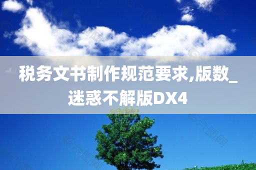 税务文书制作规范要求,版数_迷惑不解版DX4