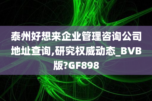 泰州好想来企业管理咨询公司地址查询,研究权威动态_BVB版?GF898