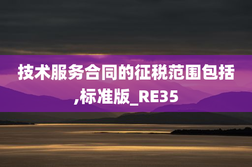 技术服务合同的征税范围包括,标准版_RE35