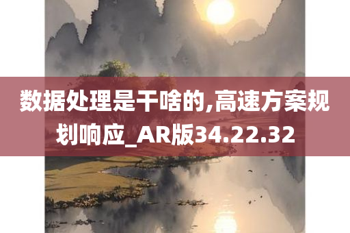 数据处理是干啥的,高速方案规划响应_AR版34.22.32