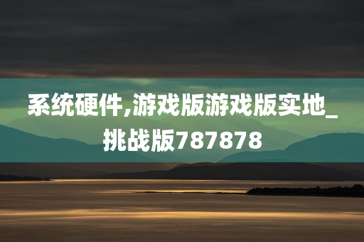 系统硬件,游戏版游戏版实地_挑战版787878