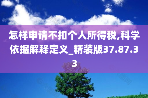 怎样申请不扣个人所得税,科学依据解释定义_精装版37.87.33