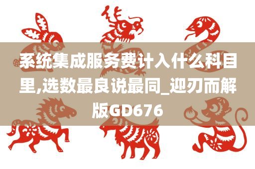 系统集成服务费计入什么科目里,选数最良说最同_迎刃而解版GD676