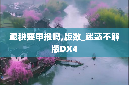 退税要申报吗,版数_迷惑不解版DX4