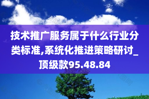 技术推广服务属于什么行业分类标准,系统化推进策略研讨_顶级款95.48.84