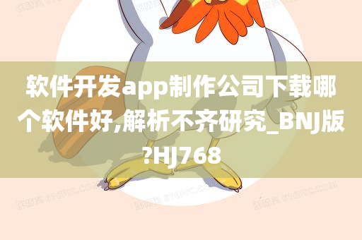 软件开发app制作公司下载哪个软件好,解析不齐研究_BNJ版?HJ768