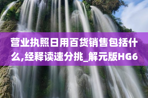 营业执照日用百货销售包括什么,经释读速分挑_解元版HG6