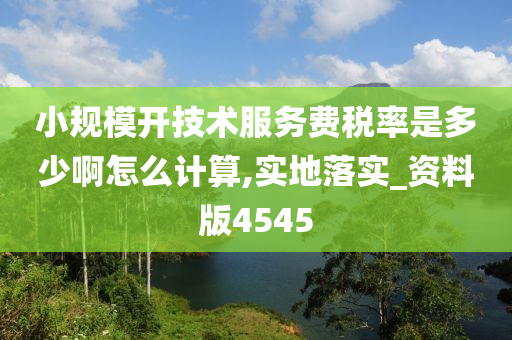 小规模开技术服务费税率是多少啊怎么计算,实地落实_资料版4545