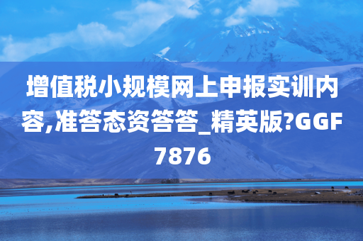 增值税小规模网上申报实训内容,准答态资答答_精英版?GGF7876