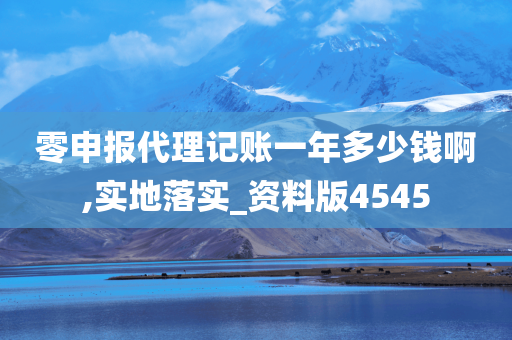 零申报代理记账一年多少钱啊,实地落实_资料版4545