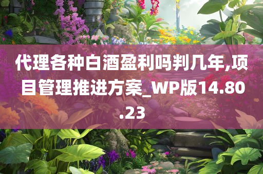 代理各种白酒盈利吗判几年,项目管理推进方案_WP版14.80.23