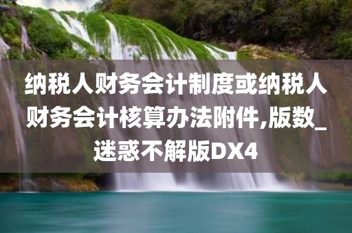 纳税人财务会计制度或纳税人财务会计核算办法附件,版数_迷惑不解版DX4