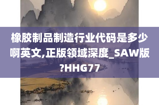 橡胶制品制造行业代码是多少啊英文,正版领域深度_SAW版?HHG77