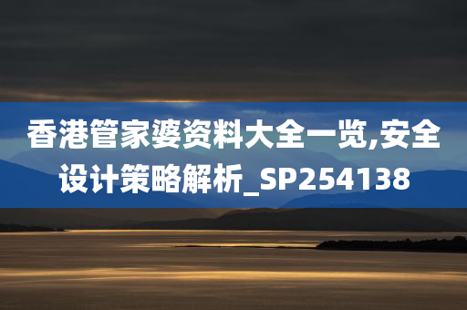 香港管家婆资料大全一览,安全设计策略解析_SP254138