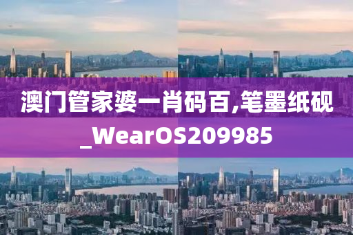 澳门管家婆一肖码百,笔墨纸砚_WearOS209985