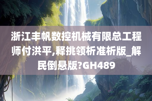 浙江丰帆数控机械有限总工程师付洪平,释挑领析准析版_解民倒悬版?GH489