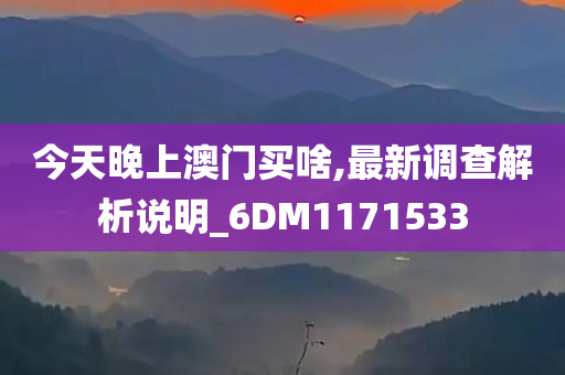 今天晚上澳门买啥,最新调查解析说明_6DM1171533