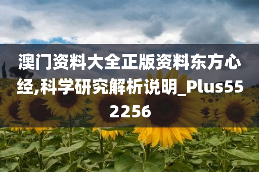 澳门资料大全正版资料东方心经,科学研究解析说明_Plus552256