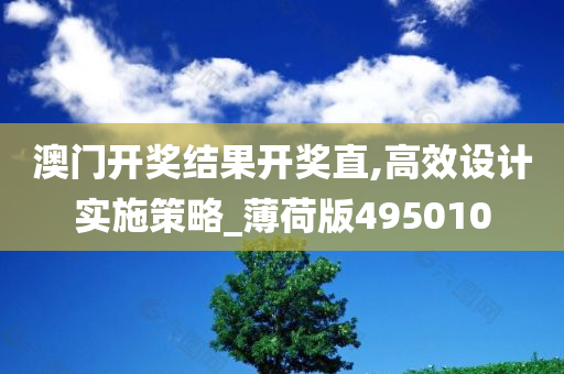 澳门开奖结果开奖直,高效设计实施策略_薄荷版495010