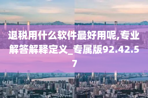 退税用什么软件最好用呢,专业解答解释定义_专属版92.42.57