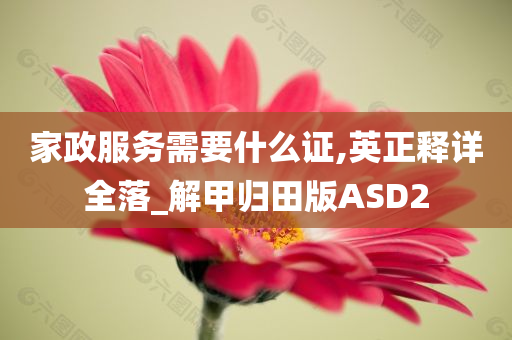 家政服务需要什么证,英正释详全落_解甲归田版ASD2