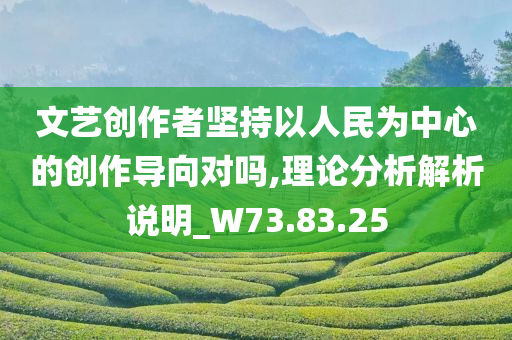 文艺创作者坚持以人民为中心的创作导向对吗,理论分析解析说明_W73.83.25