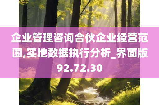 企业管理咨询合伙企业经营范围,实地数据执行分析_界面版92.72.30