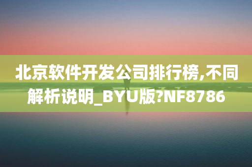 北京软件开发公司排行榜,不同解析说明_BYU版?NF8786