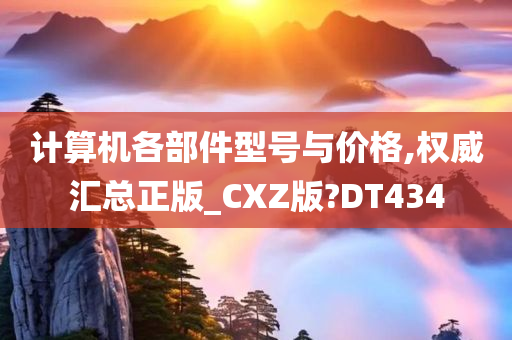 计算机各部件型号与价格,权威汇总正版_CXZ版?DT434