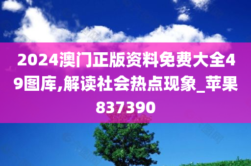 2024澳门正版资料免费大全49图库,解读社会热点现象_苹果837390